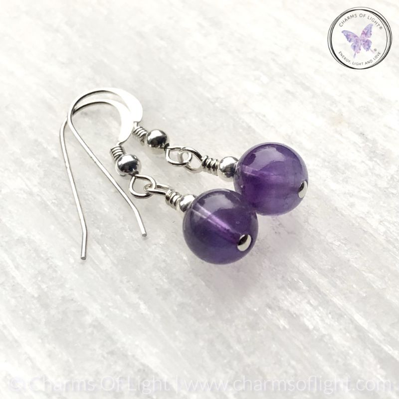 Classical Amethyst Silver Earrings